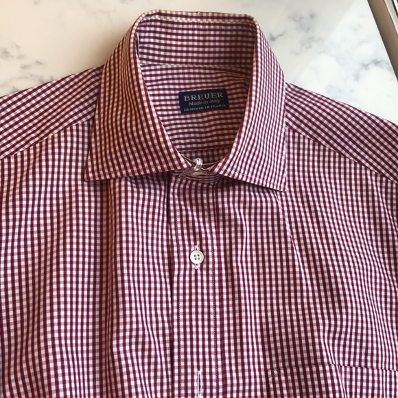 Like new! Breuer men’s dress shirt size 40 (Italian) equivalent To Large - Picture 2 of 4